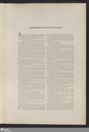 Inhaltsverzeichniss mit kurzen Erläuterungen