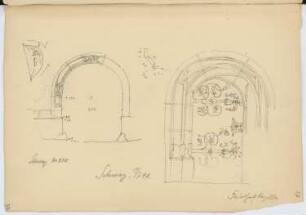 Friedhofskapelle, Schwaz: Türdetails (aus: Skizzen- und Fotoalbum 13)