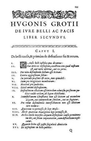 Hugonis Grotii De Iure Belli ac Pacis Liber Secundus.