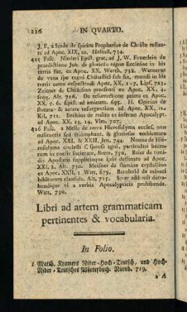 226-238, Libri ad artem grammaticam pertinentes & vocabularia