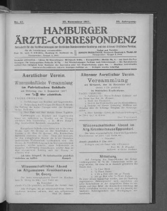 Altonaer Aerztlicher Verein.
