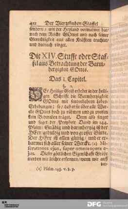 Die XIV. Stuffe oder Staffel aus Betrachtung der Barmhertzigkeit GOttes.