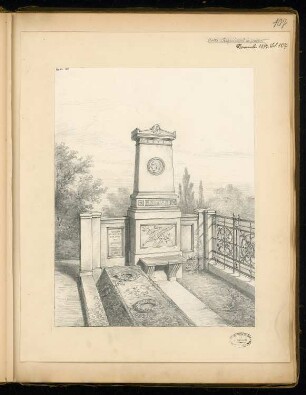 Grabdenkmal für Geheimrat Koch, Thale Monatskonkurrenz November 1877: Perspektivische Ansicht