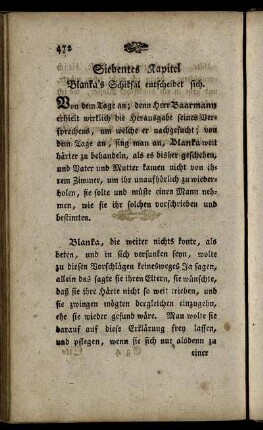 Siebentes Kapitel. Blanka's Schicksal entscheidet sich.
