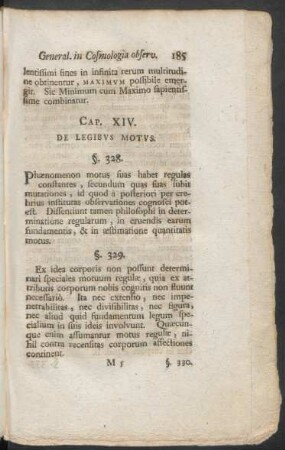 Cap. XIV. De Legibus Motus