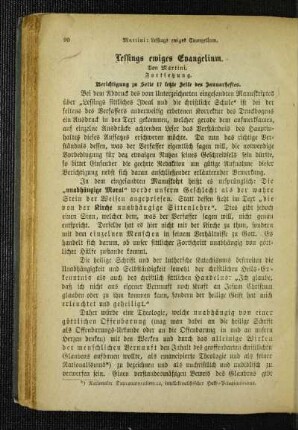Lessings ewiges Evangelium : Fortsetzung
