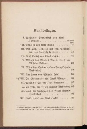 Kunstbeilagen.