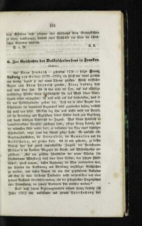 Zur Geschichte des Volksschulwesens in Franken : (Schluß)