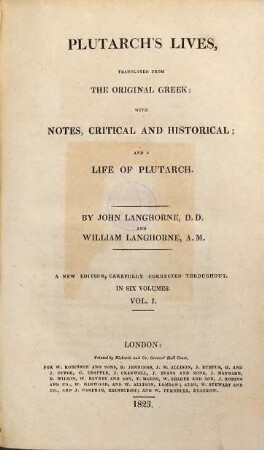 Plutarch's lives, 1