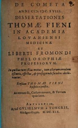 De Cometa anni 1618 dissertationes