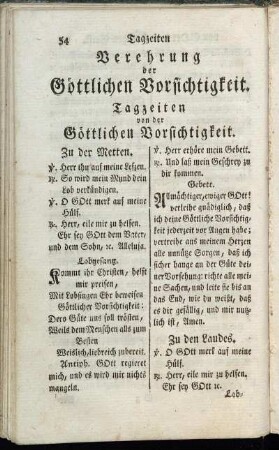 Verehrung der Göttlichen Vorsichtigkeit.