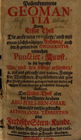 Vollenkommene Geomantia