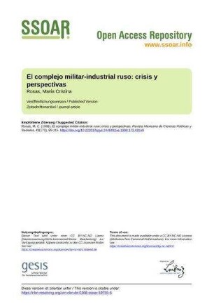 El complejo militar-industrial ruso: crisis y perspectivas