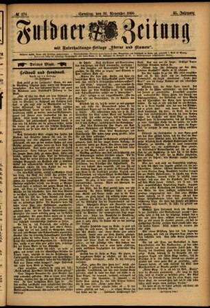 Dritte Ausgabe vom Samstag, den 30. November 1895.
