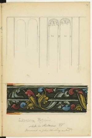 Rathaus, Lüneburg: Detail Wandvertäfelung Kürkammer (aus: Skizzen- und Fotoalbum 1)