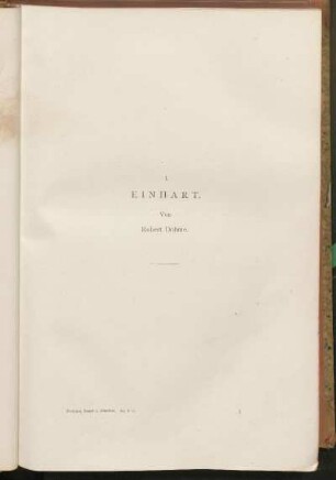 I. Einhart. Von Robert Dohme.