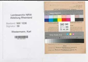 Entnazifizierung Karl Westermann , geb. 16.12.1884 (Steiger)