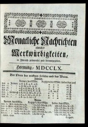 Hornung, MDCCLX