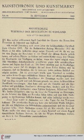 Neue Folge 30 = Jahrgang 54: Kunstschutz während der Revolution in Russland