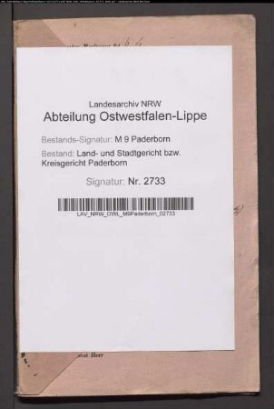 Erblasser: Jürgensmeier, Joachim; Erblasser: Jürgensmeier, Anna Maria, geb. Hilleke: