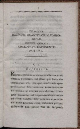 De Indole Rations Quantitatum Compositae Indeque Manante Adaequata Exponentis Notione.