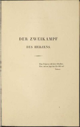 Der Zweikampf des Herzens.