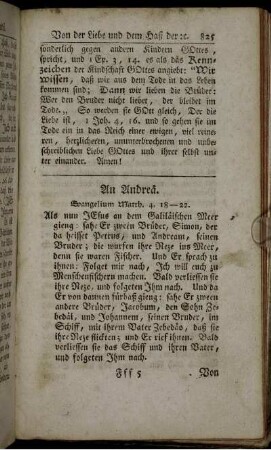 An Andreä. - Am Tage Johannis des Evangelisten.
