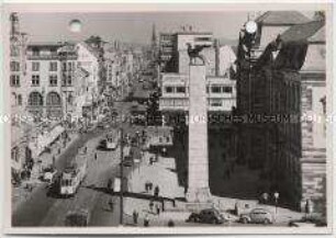 Karlsruhe, Kaiserstraße, Hauptpost und Kirche St. Bernhard