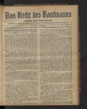 Beilage zum Handelsstand Nr. 19
