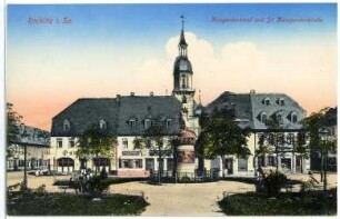 Rochlitz. Kriegerdenkmal und Kunigundenkirche