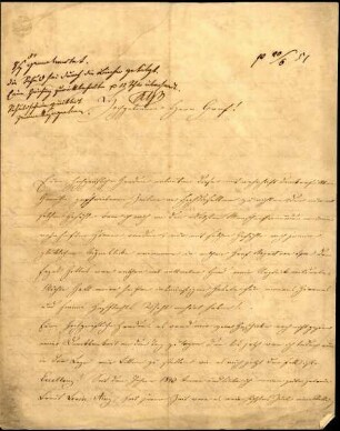 5-10-7-15.0000: Guerard, Johann Eugen von, Maler; diverse Schreiben ff.: Bittbrief mit Angebot einer Schuldentilgung