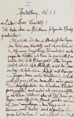 Brief an Ernst Kreidolf