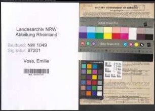 Entnazifizierung Emilie Voss , geb. 05.01.1909 ()