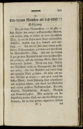 II. Libe deinen Nächsten als dich selbst!!!
