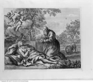 Raccolta de' quadri ... posseduti da S.A.R. Pietro Leopoldo, Florenz 1778, Tafel 71: Tod der Heiligen Maria von Ägypten