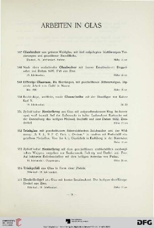 Arbeiten in Glas (Nr. 547-559)