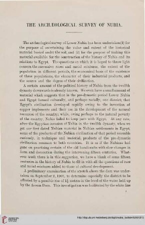 2.1907/08: The archaeological survey of Nubia : progress of survey