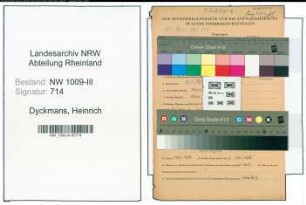 Entnazifizierung Heinrich Dyckmans , geb. 22.07.1908 (Landgerichtsrat)