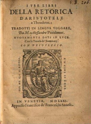 I tre libri della retorica d'Aristotele