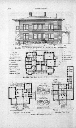Fig. 330. Villa Markwald, Thiergartenstr. 27 ; Abbildung: Fig. 331. Villa Leo ; Abbildung: Fig. 332. Villa Markwald ; Abbildung: Fig. 333. Villa Seeger