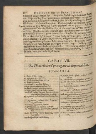 Caput VII. De Honoribus & praerogativis Imperialibus