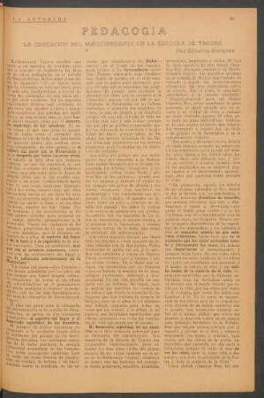 Pedagogía : La educación del subcontinente en la escuela de Tagore