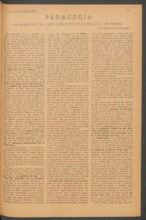 Pedagogía : La educación del subcontinente en la escuela de Tagore