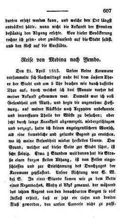 Reise von Medina nach Yembo.