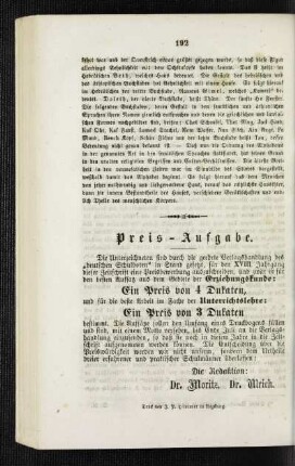Preis-Aufgabe