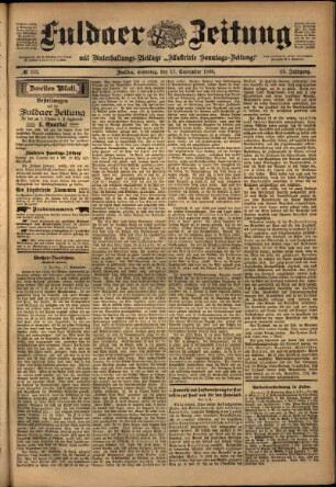 Zweite Ausgabe vom Samstag, den 17. September 1898.