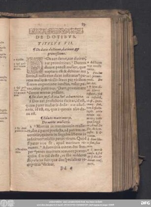 De Dotibus. Titulus VII.