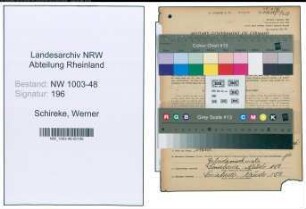 Entnazifizierung Werner Schireke , geb. 05.02.1908 (Arbeiter)