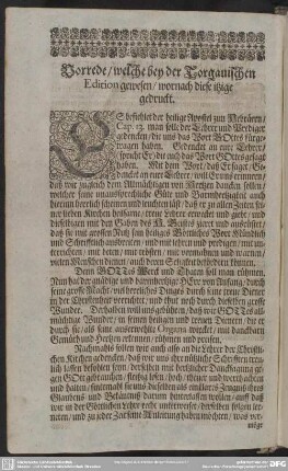 Vorrede, welche bey der Torgauischen Edition gewesen, wornach diese itzige gedruckt