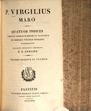 P. Virgilius Maro. 8, [Indices]